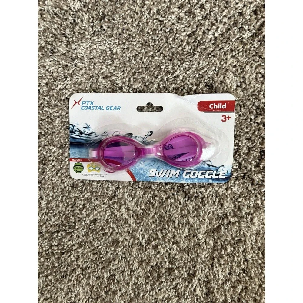Kids 3+ Swim Goggle with Head Strap PTX Coastal Gear Violet  TF